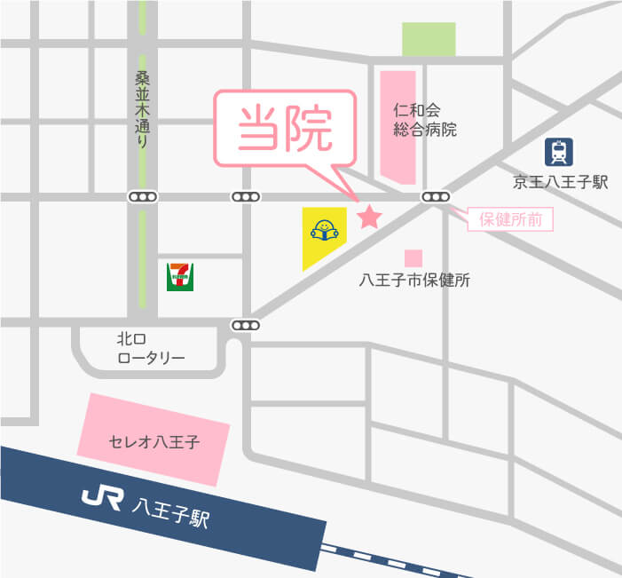 八王子市旭町・八王子旭町デンタルクリニック・アクセスマップ